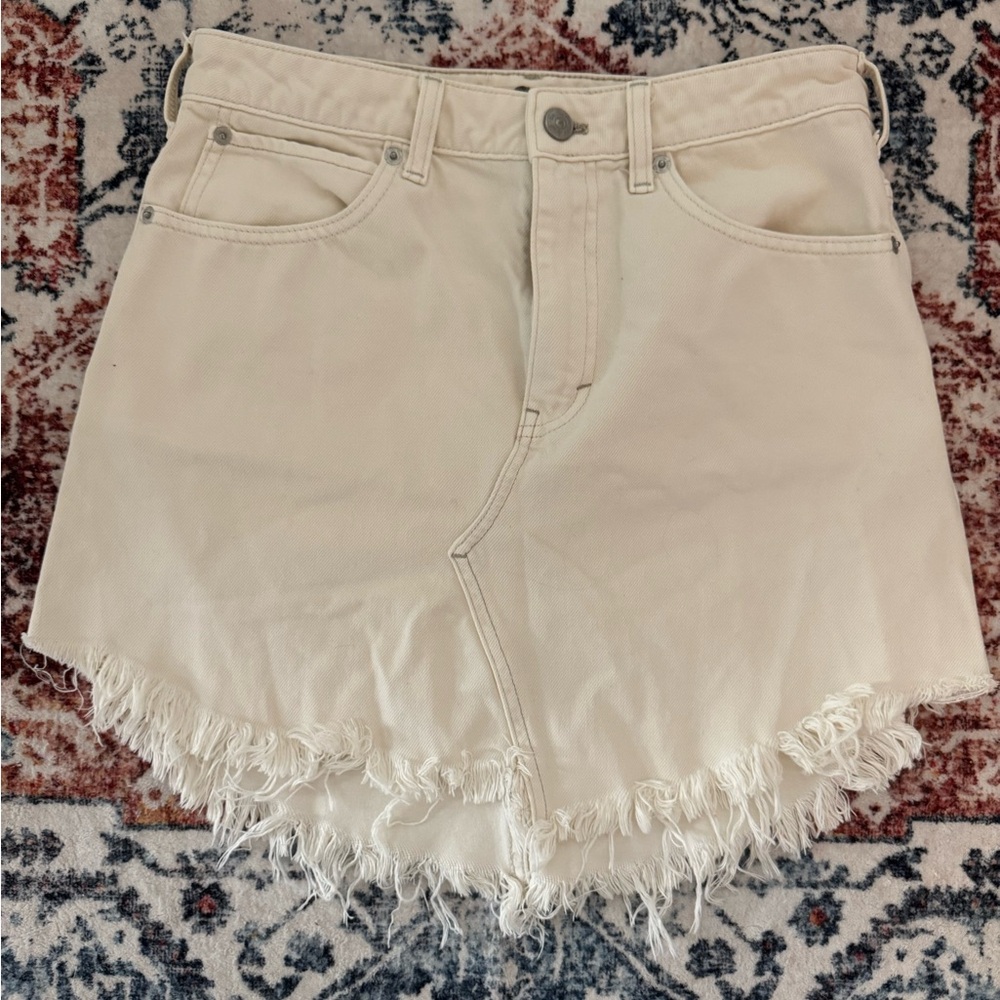 SOLD: Free People Frayed Hem Denim Skirt